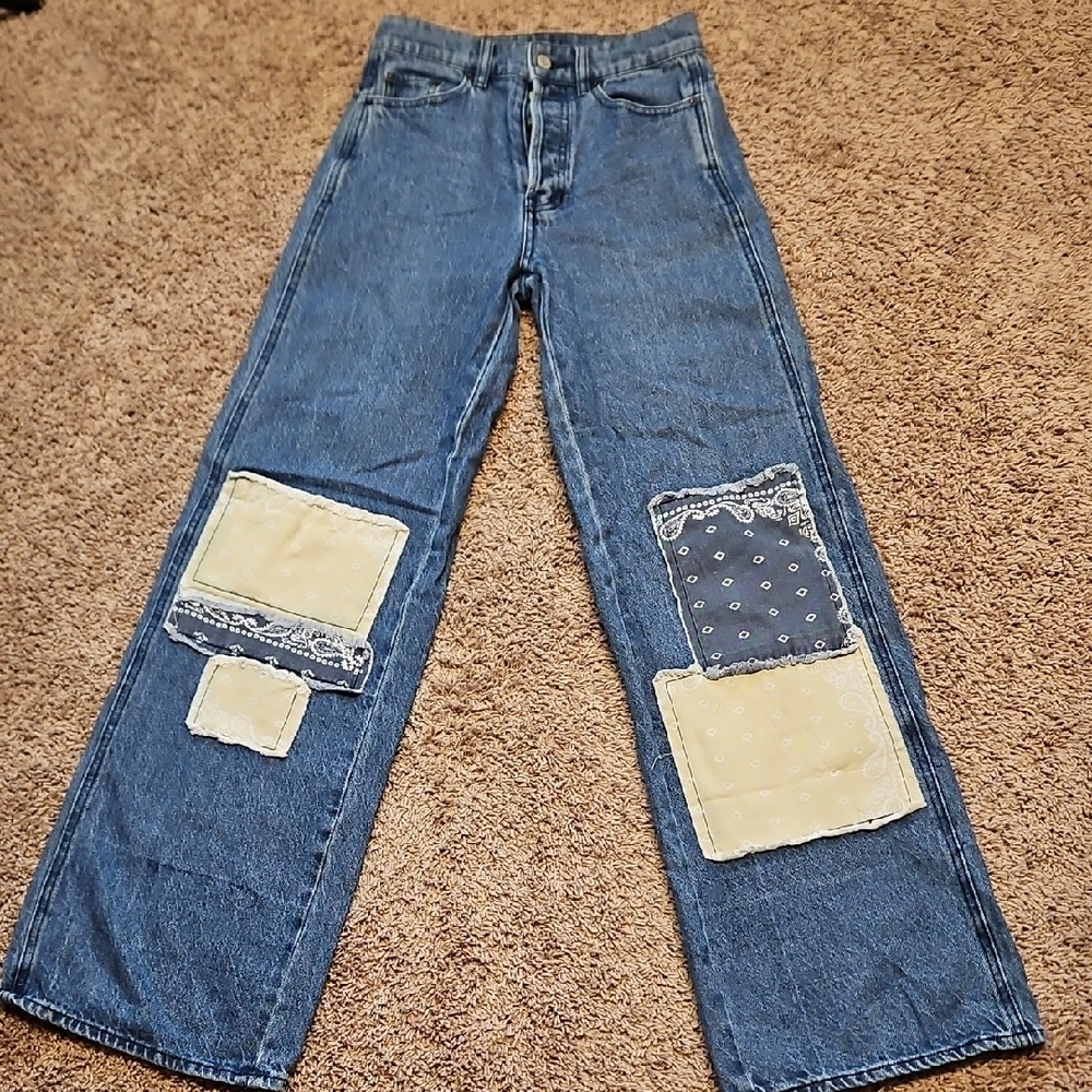 Pacsun Eco Bandana Patch High Waisted Baggy Jeans - Picture 7 of 10